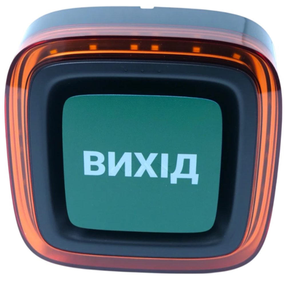 Беспроводной адресный пожарный оповещатель световой Ajax EN54 FireProtect (VAD) "ВИХІД" Black (161311.277.BL1)