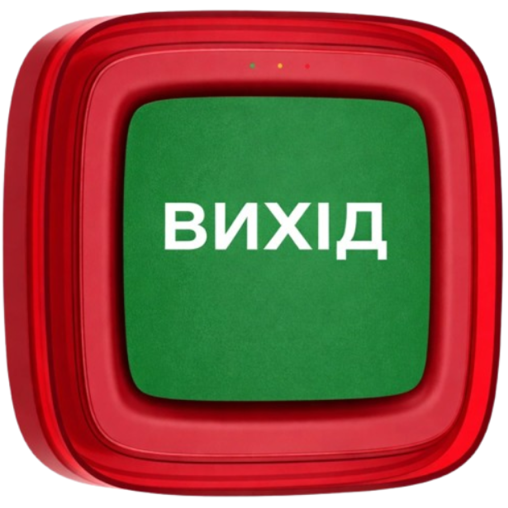 (Copy) Беспроводной адресный пожарный оповещатель световой Ajax EN54 FireProtect (VAD) "ВИХІД" Red (161312.277.RD1)