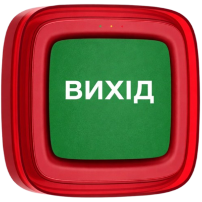 (Copy) Беспроводной адресный пожарный оповещатель световой Ajax EN54 FireProtect (VAD) "ВИХІД" Red (161312.277.RD1)
