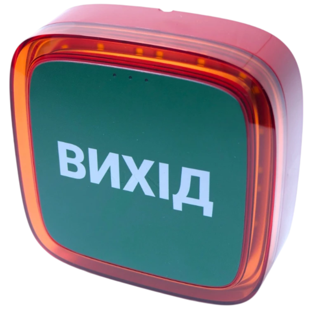 (Copy) Беспроводной адресный пожарный оповещатель световой Ajax EN54 FireProtect (VAD) "ВИХІД" Red (161312.277.RD1)