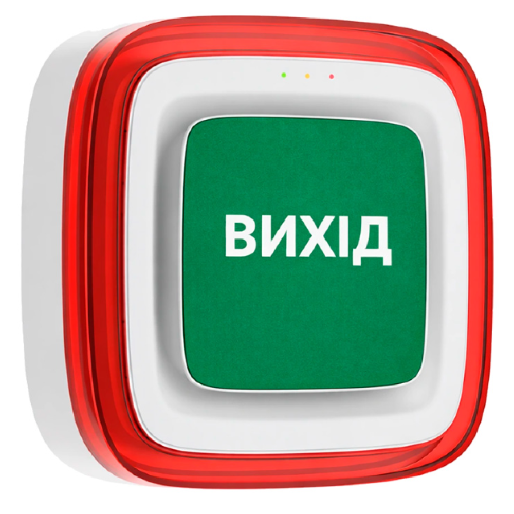 Беспроводной адресный пожарный оповещатель световой Ajax EN54 FireProtect (VAD) "ВИХІД" White (161310.277.WH1)