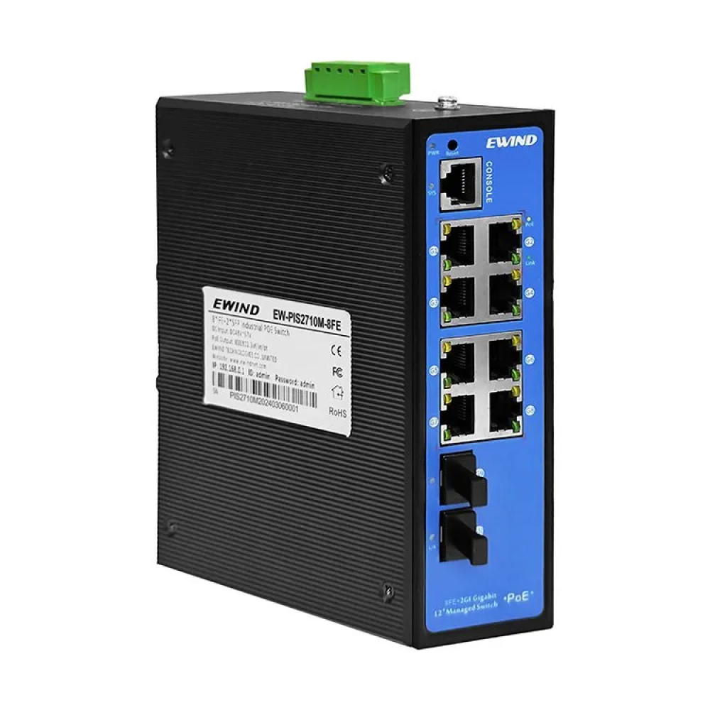 10-портовий комутатор Ewind EW-PIS2710M-8FE керований