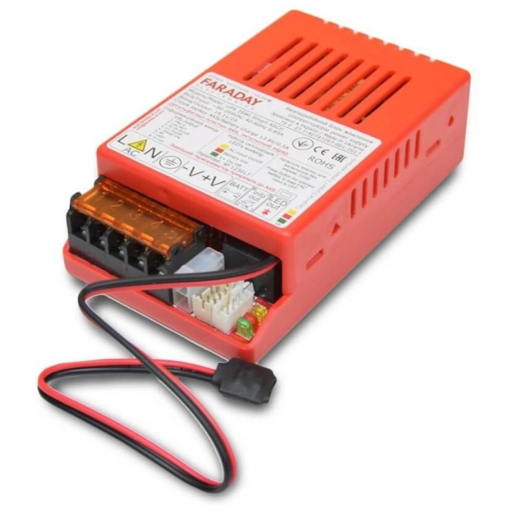 Комплект безперебійного живлення БП Faraday Electronics UPS 35W Smart ASCH PL (LFP) + літієвий (LiFePO4) акумулятор 12В 8А·год Full Energy FEG-128