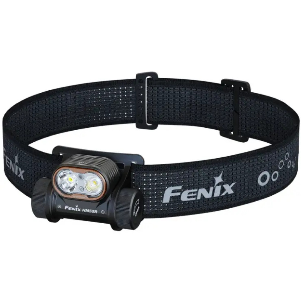 Фонарь налобный Fenix HM55R с красным светом, черный 1200 лм