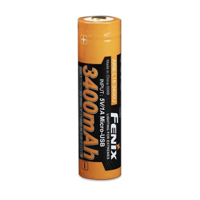 Акумулятор 18650 Fenix (3400 mAh) micro usb зарядка (ARB-L18-3400U)