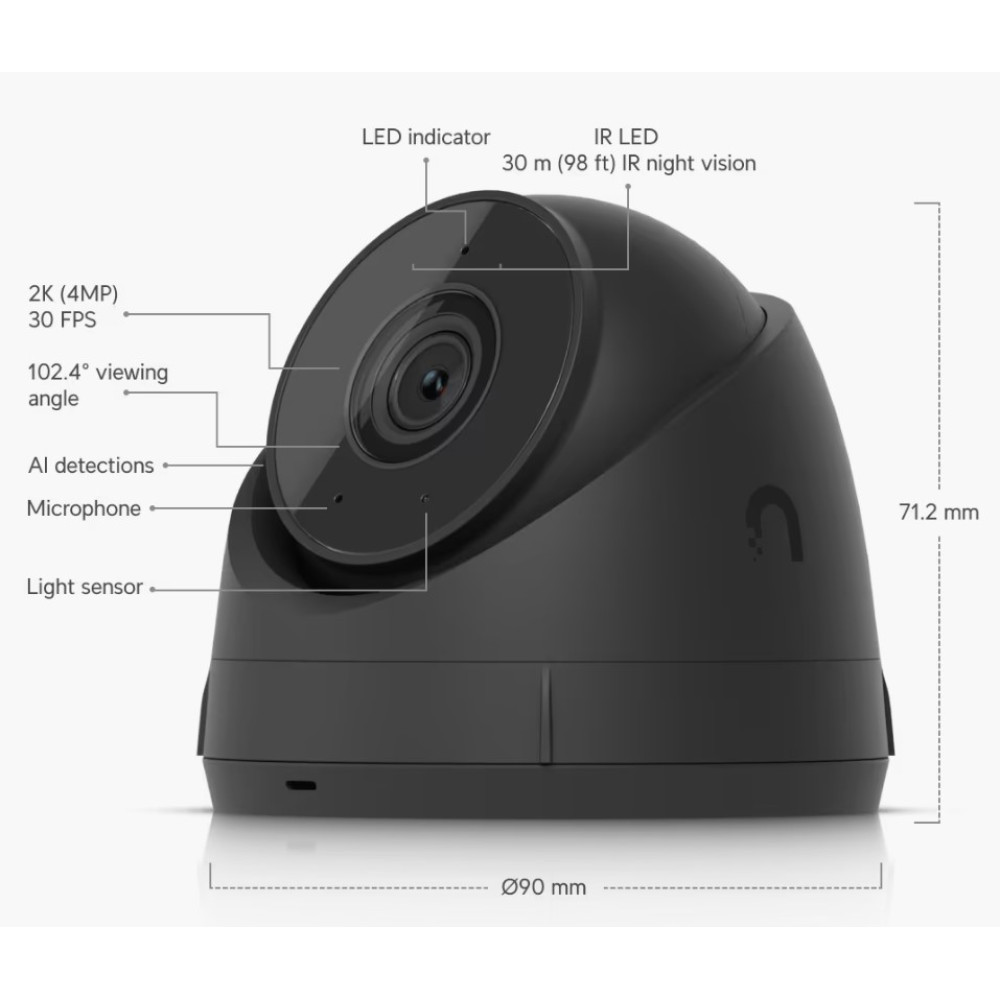 4 Мп IP-видеокамера Ubiquiti UniFi Protect G5 Turret Ultra Black (UVC-G5-Turret-Ultra-B)