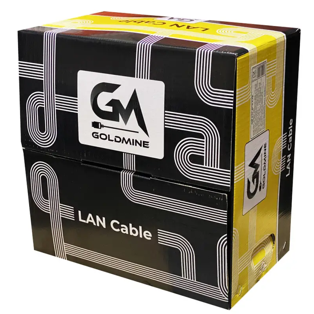 Кабель вита пара GoldMine GM UTP 4*2*0.5-CU PE MP кат.5е (UTP мідь, зовнішній, з несучим дротом) бухта 305м