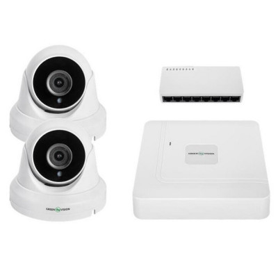 Комплект відеоспостереження Green Vision GV-IP-K-W95/ 5MP на дві камери