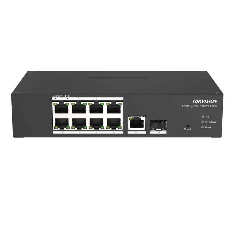 8-портовый PoE комутатор Hikvision DS-3T1310P-SI/HS  управляемый