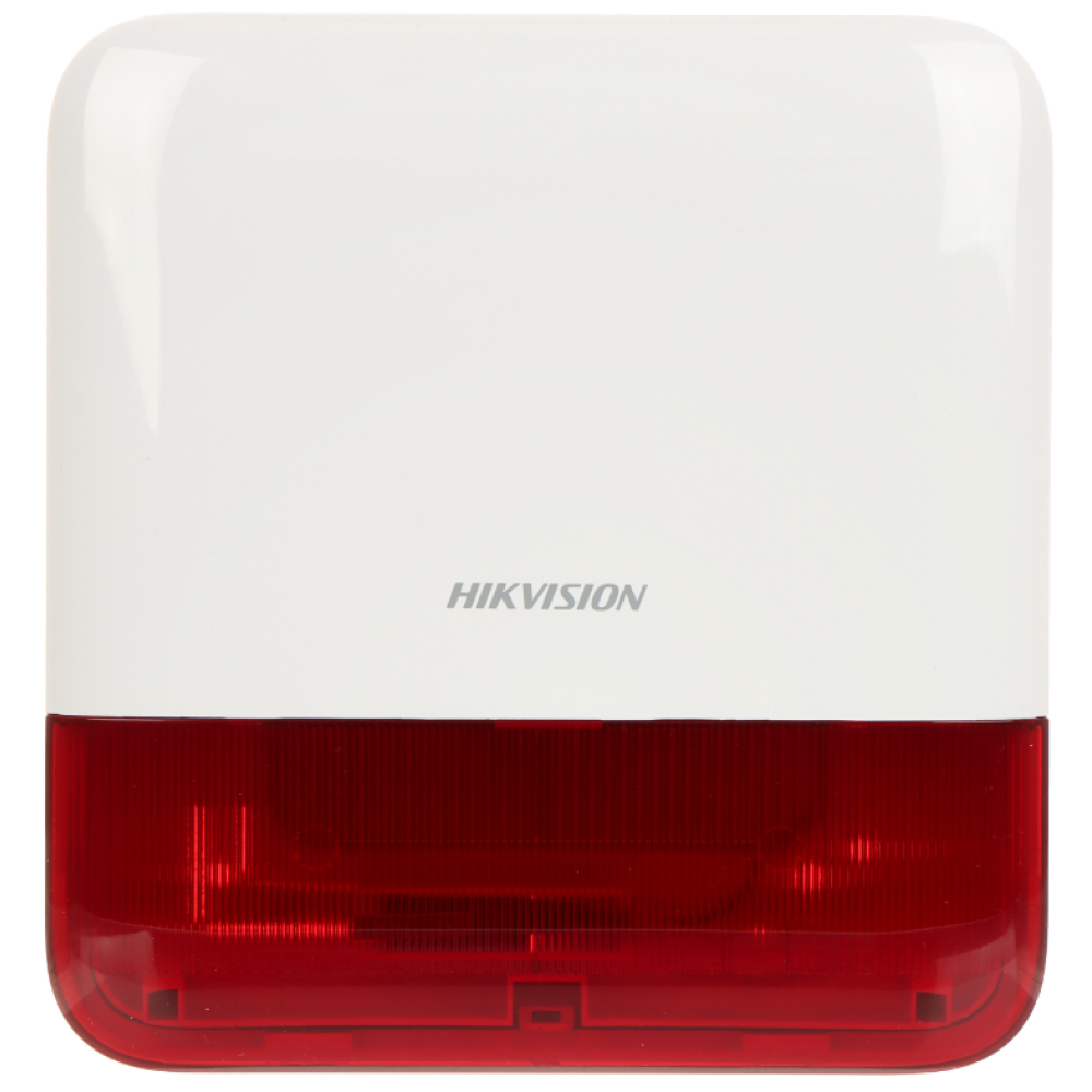 Беспроводная наружная сирена Hikvision DS-PS1-E-WE-Red красная