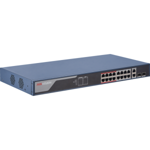 16-портовий комутатор керований Hikvision PoE DS-3E1318P-EI(B)