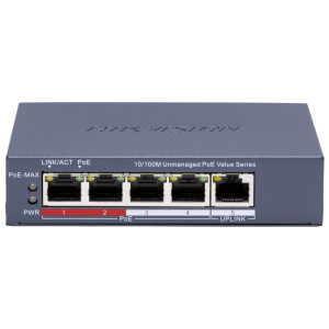 4-портовый коммутатор Hikvision DS-3E0105P-E/M(C) POE неуправляемый