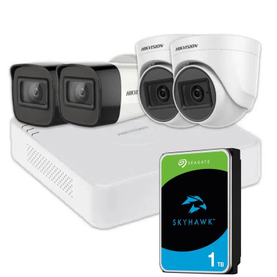 Комплект видеонаблюдения Hikvision HD KIT 4x5MP INDOOR-OUTDOOR+ HDD 1TB