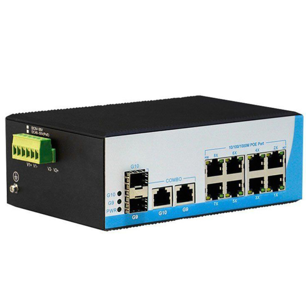 12-портовый PoE-коммутатор HongRui HR400-822GTS неуправляемый