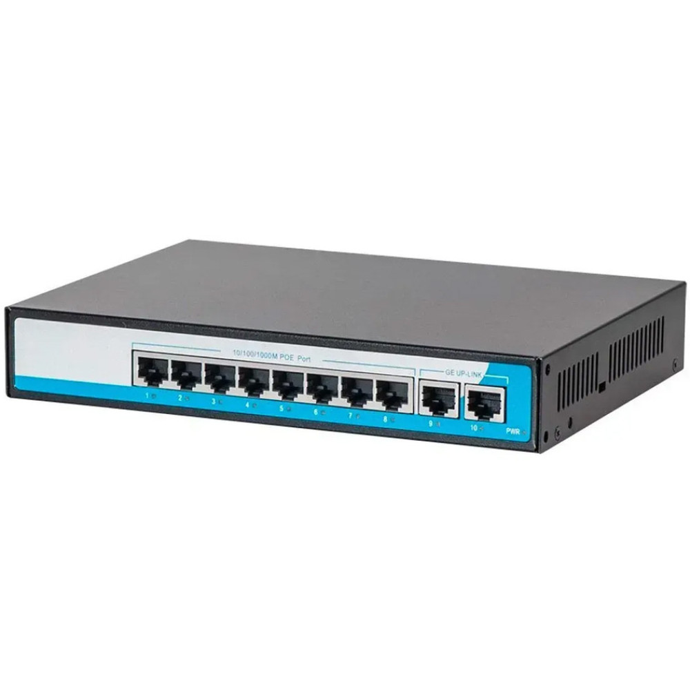 10-портовий PoE-комутатор HongRui HR901-AFG-82N некерований
