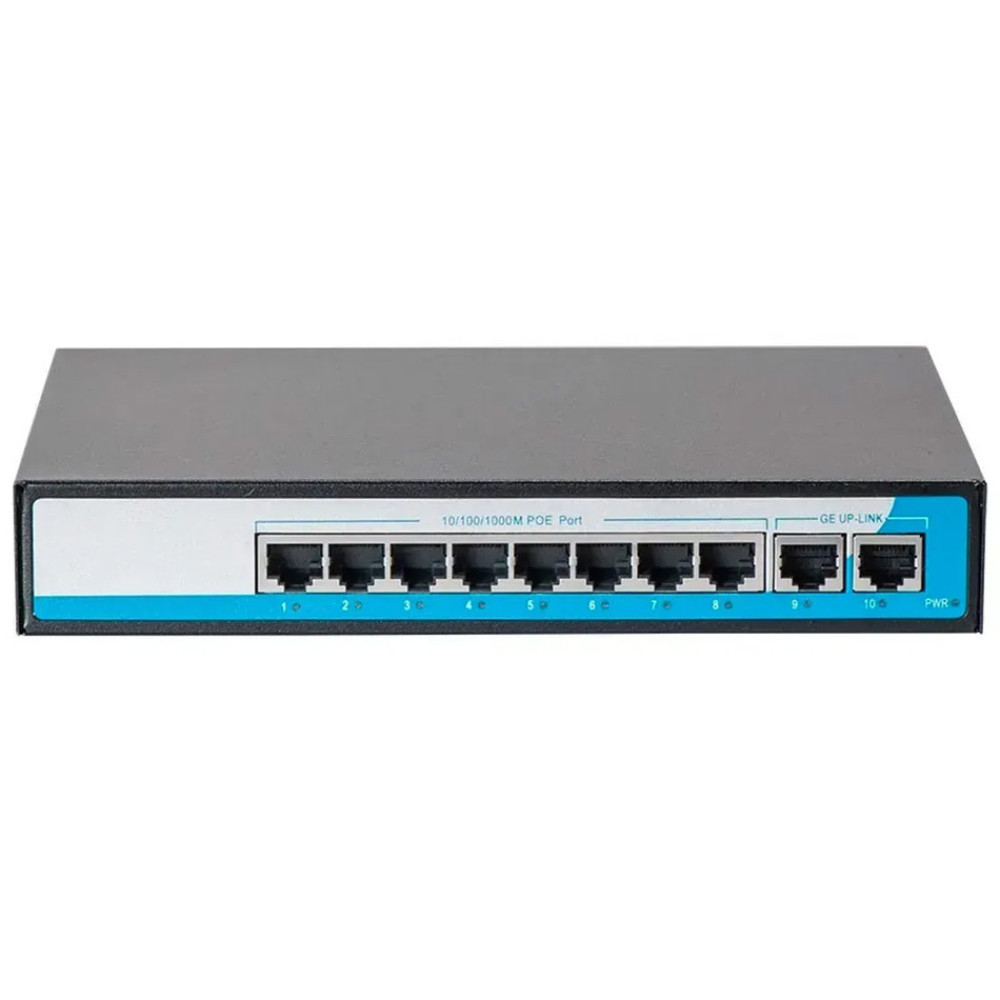 10-портовий PoE-комутатор HongRui HR901-AFG-82N некерований