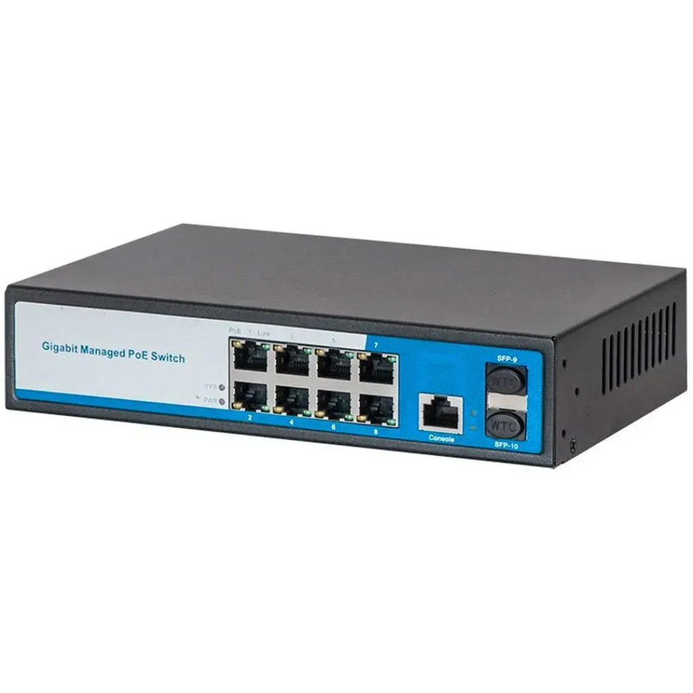 11-портовый PoE-коммутатор HongRui HR901-AFGM-82NS управляемый