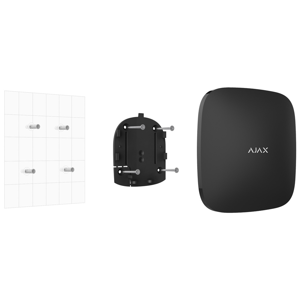 Інтелектуальна централь Ajax Hub 2 (2G) Jeweller black з фотопідтвердженням тривог (25445.40.BL1)