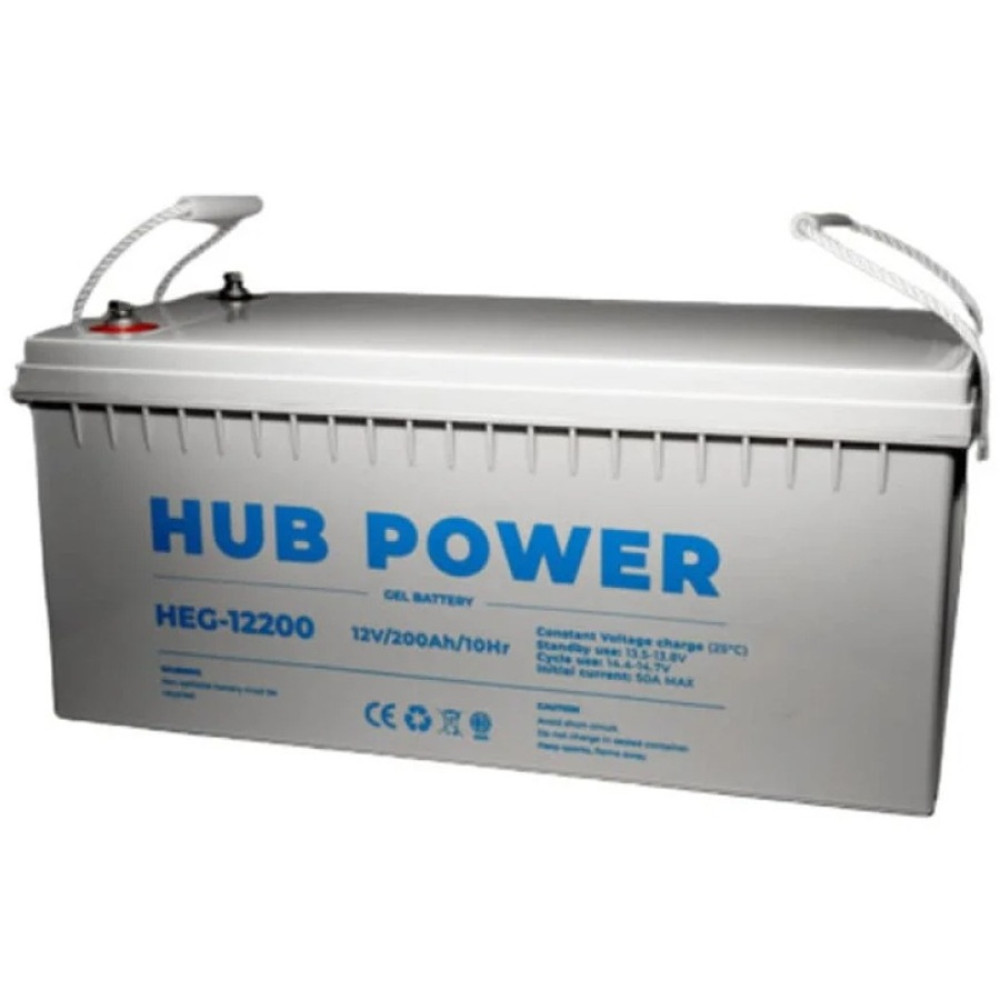 Аккумулятор Hub Power HEG-12200 гелевой 12В 200 Ач для ИБП