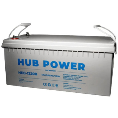 Аккумулятор Hub Power HEG-12200 гелевой 12В 200 Ач для ИБП