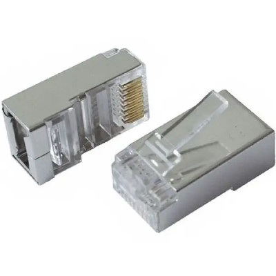 Коннектор RJ45 экранированный FTP 8P8C 50 mkm кат.5E, 100 шт. Hypernet P88S-C5E