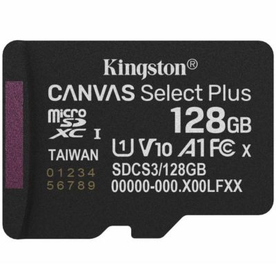 Карта пам'яті Kingston microSD128GB C10 UHS-I A1 V10 R150MB/s