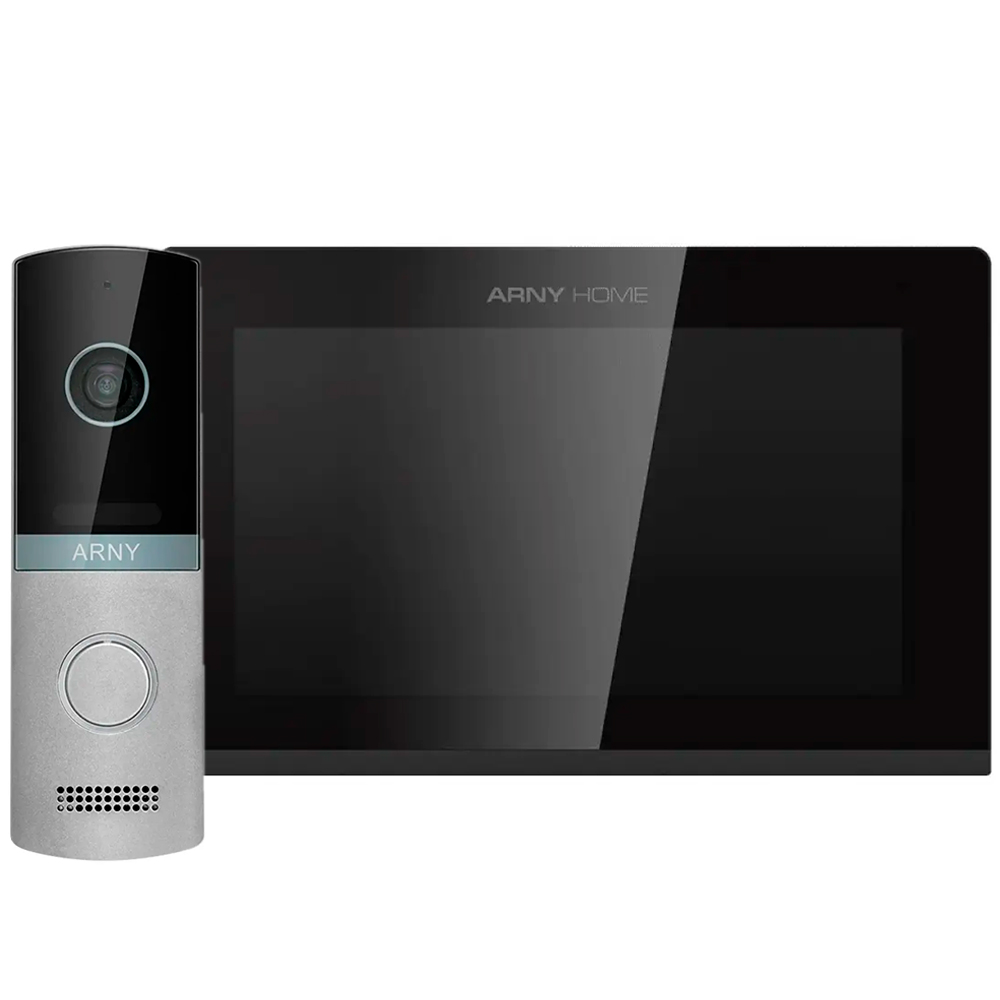 Комплект видеодомофона ARNY AVD-7423A (AVD-742A Wi-Fi + AVP-NG230 2 МП) Black + Silver