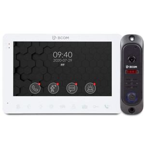 Комплект відеодомофона BCOM BD-780 White Kit: відеодомофон 7" і відеопанель