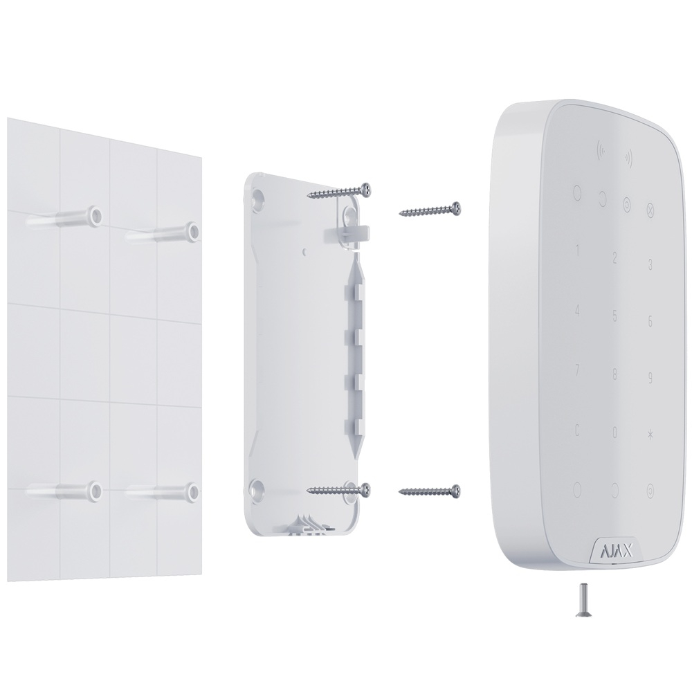 Беспроводная сенсорная клавиатура Ajax KeyPad Plus Jeweller white  (38253.83.WH1)