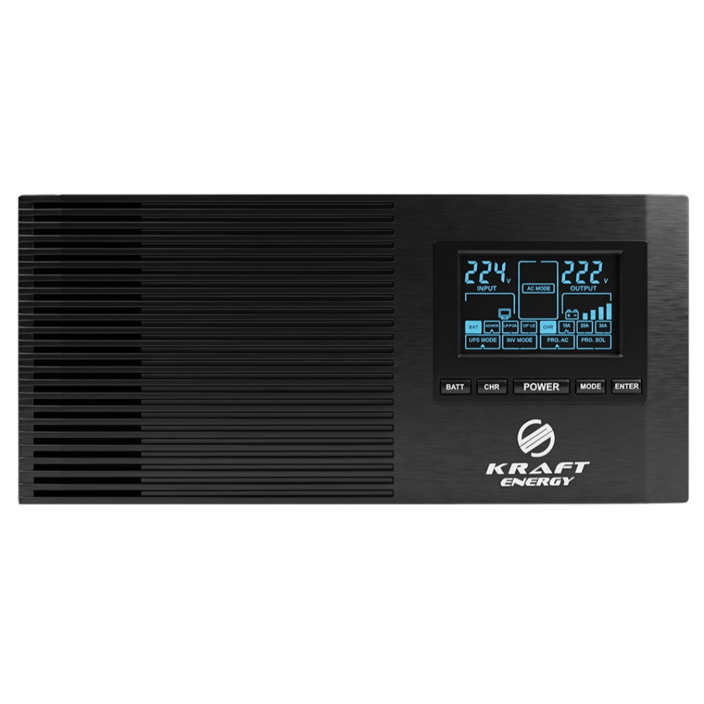 Інвертор Kraft KRF-AVR600VA/500W-12V з правильною синусоїдою під зовнішній акумулятор