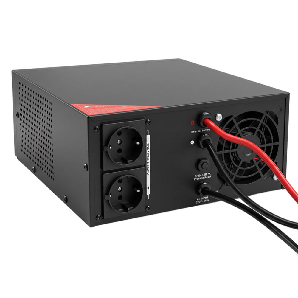 Інвертор Kraft KRF-AVR600VA/500W-12V з правильною синусоїдою під зовнішній акумулятор