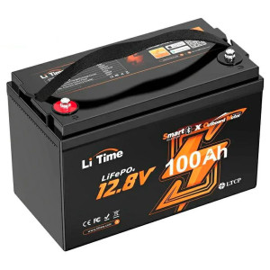 Аккумуляторная батарея LiFePO4 с Bluetooth Li Time L12V100-100-OBM-BT-4-A100 12.8 В / 100 А·ч