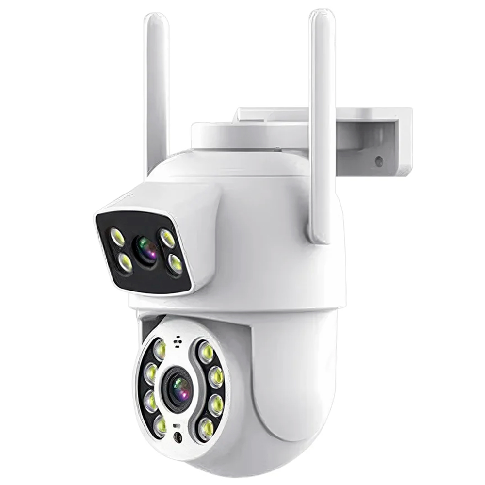 4 МП IP PTZ-видеокамера с WiFi (2*2 МП) Light Vision VLC-9192WI/2C (Tuya) 3.6 мм+3.6 мм, ИК+LED-подсветка, с микрофоном