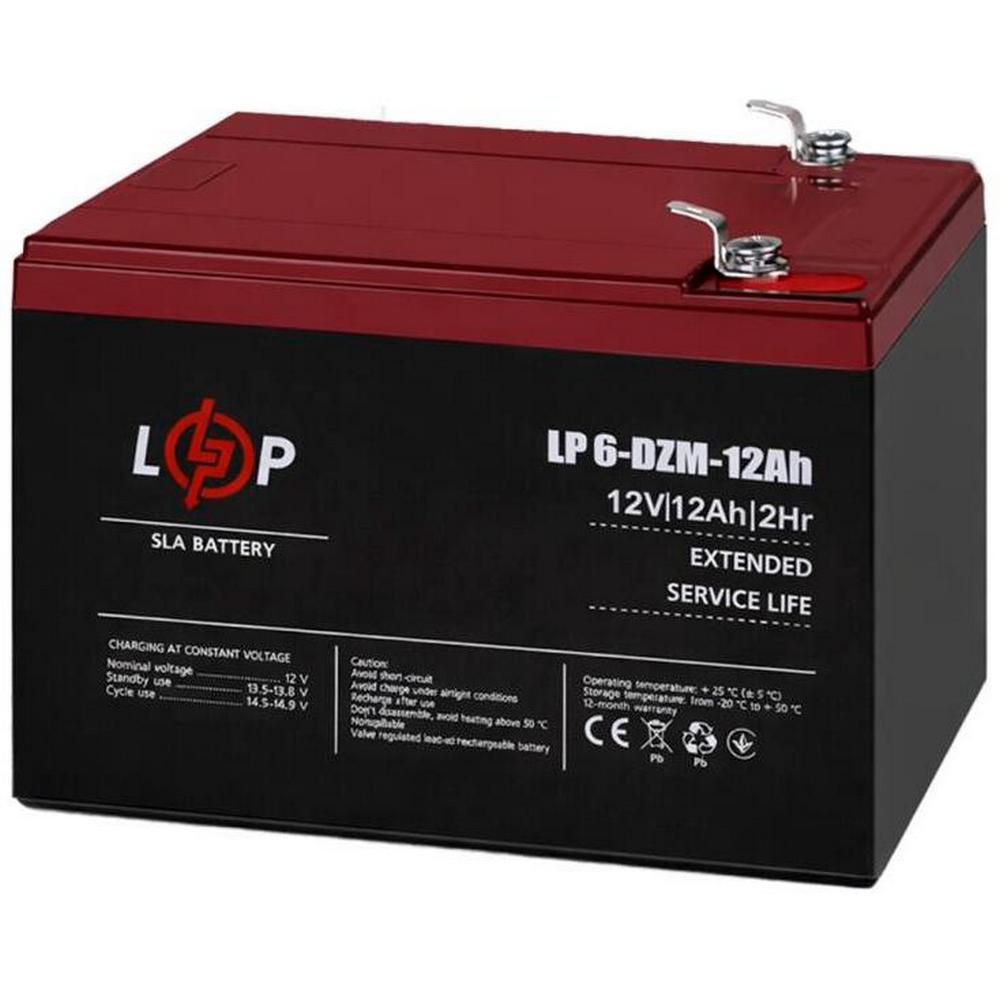 Тяговой свинцово-кислотный AGM аккумулятор LogicPower LP 6-DZM-12 Ah