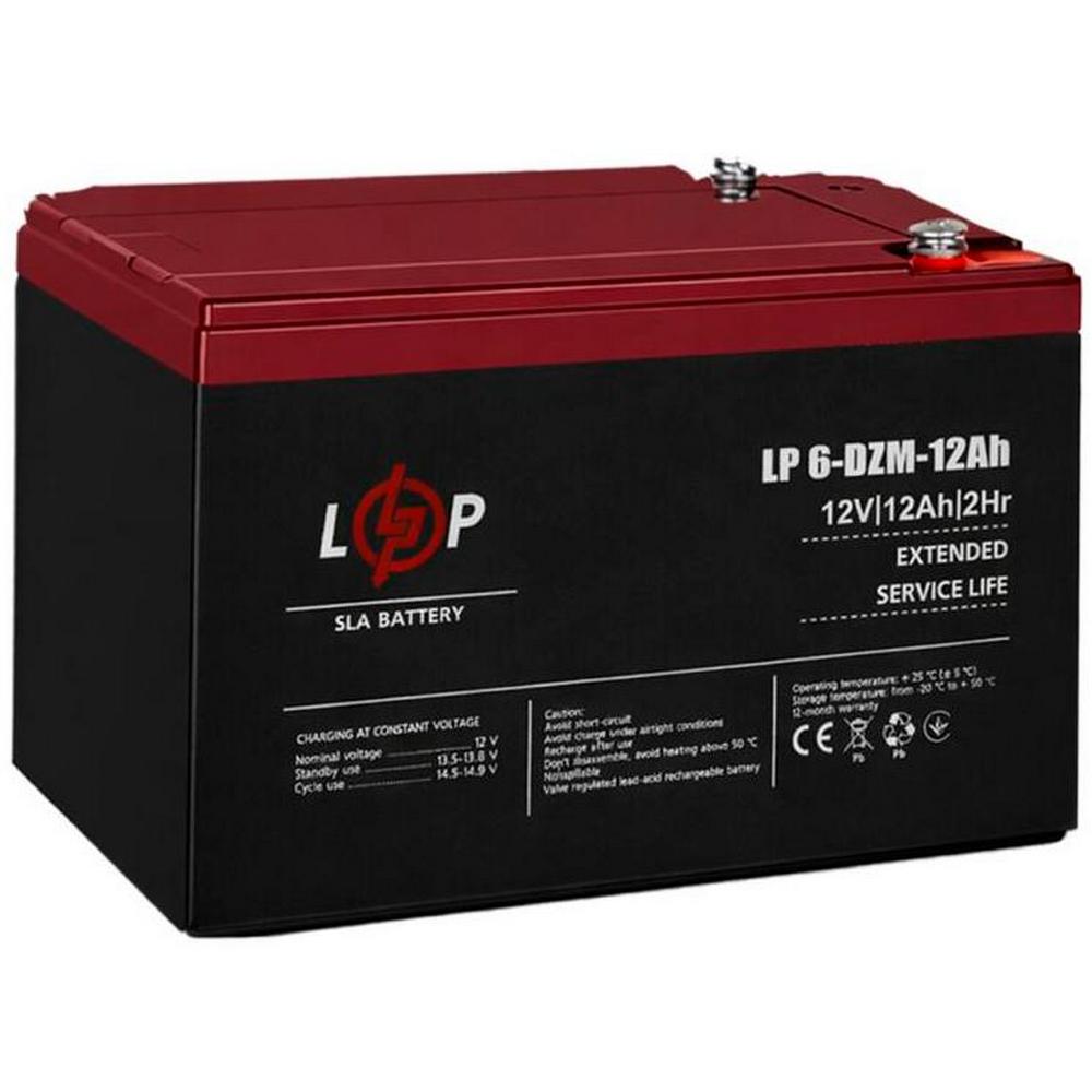 Тяговой свинцово-кислотный AGM аккумулятор LogicPower LP 6-DZM-12 Ah под Болт М5