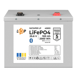 Аккумулятор LP LiFePO4 25,6V - 100 Ah (2560Wh) (BMS 100A/50А) Метал Smart BT