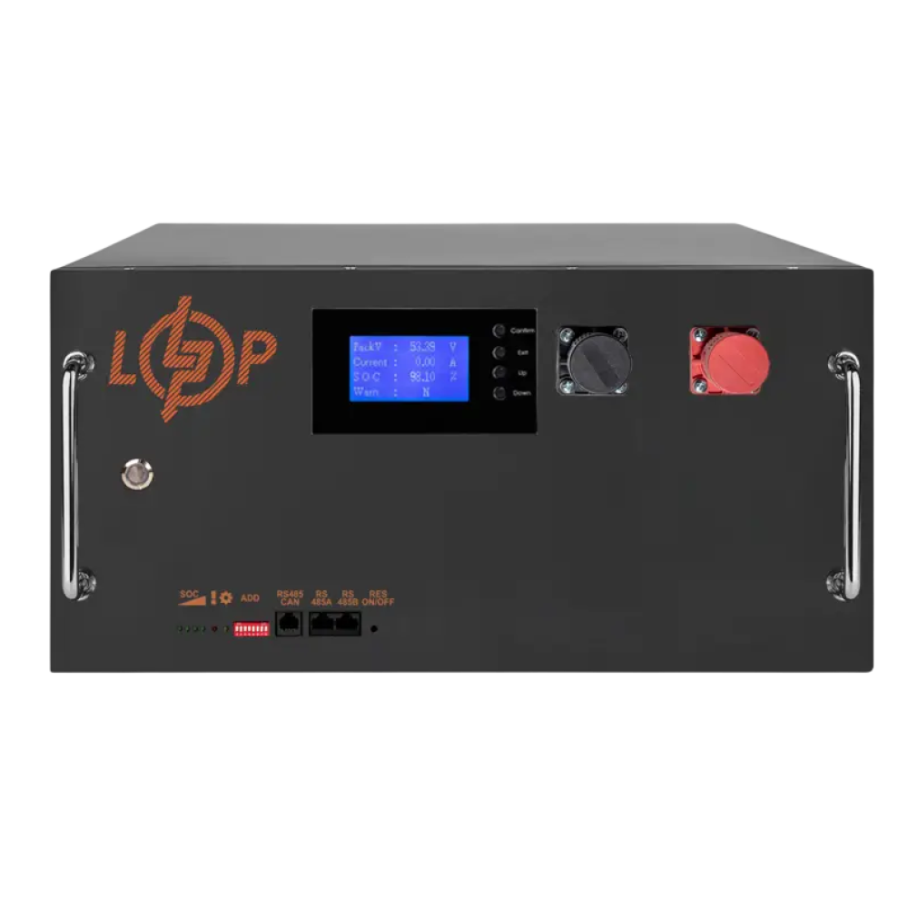 Аккумулятор LogicPower LP LiFePO4 51,2V - 280 Ah (14336Wh) (BMS SP 200A/100А) RM RS485/CAN LCD BL