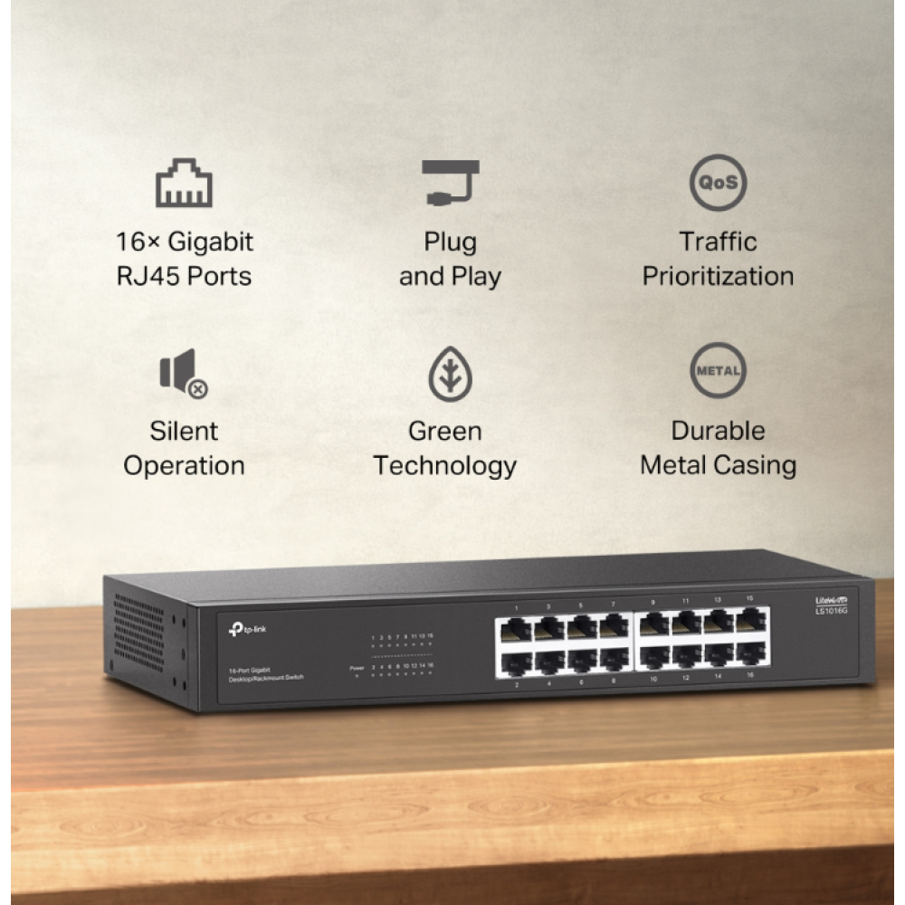 16-портовый PoE-коммутатор TP-Link LS1016G