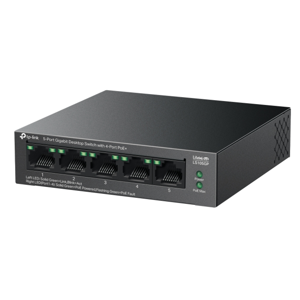 5-портовый PoE-коммутатор TP-Link LS105GP неуправляемый