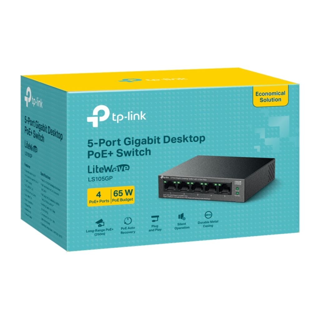 5-портовый PoE-коммутатор TP-Link LS105GP неуправляемый