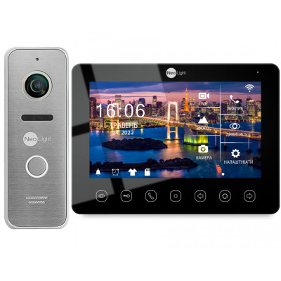 Комплект видеодомофона NeoLight NeoKIT HD+ WF B/SilverP