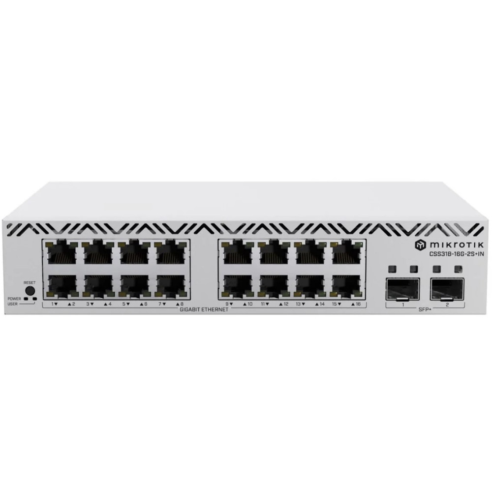 Комутатор 16 портів керований MikroTik CSS318-16G-2S+IN