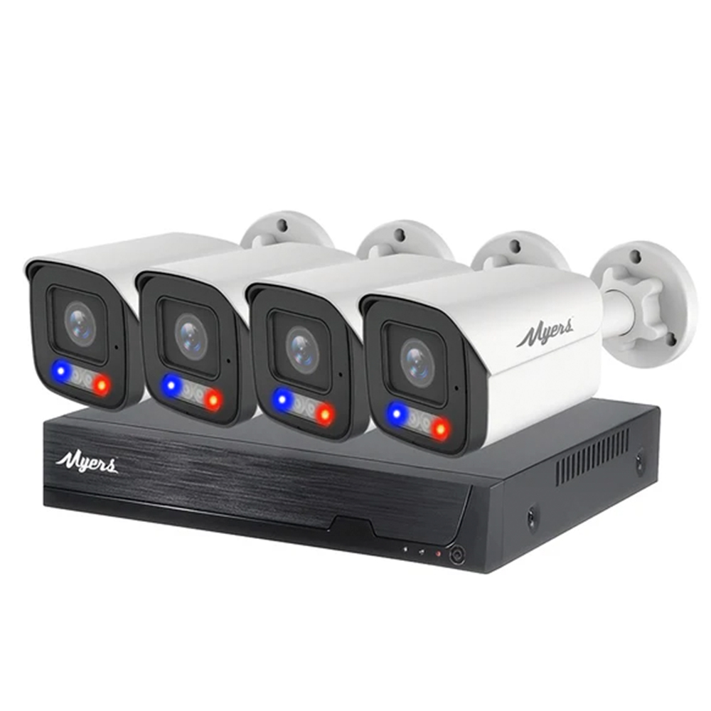 8 МП (4K) IP-комплект видеонаблюдения Myers 4CH KIT 4xBullet FADA