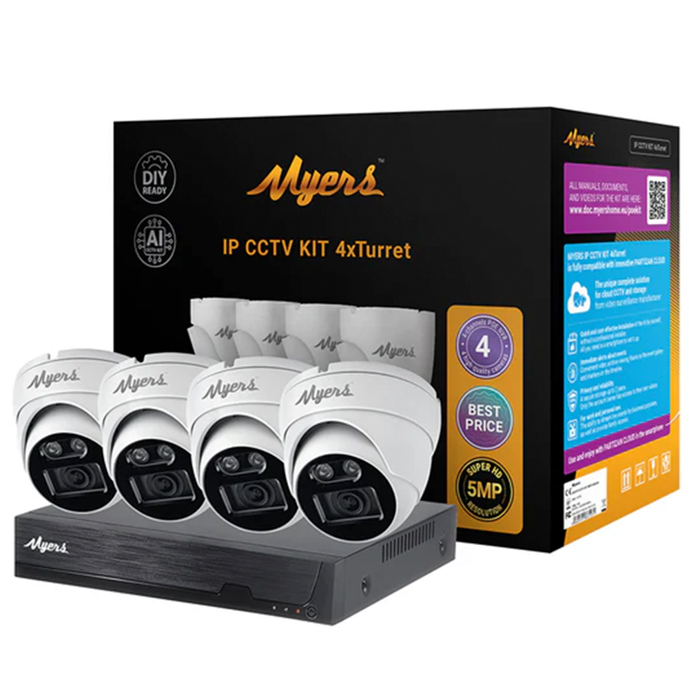 5 МП IP-комплект відеоспостереження Myers 4CH KIT 4xTurret