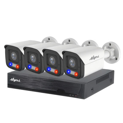 8 МП (4K) IP-комплект відеоспостереження Myers 8CH KIT 4xBullet FADA