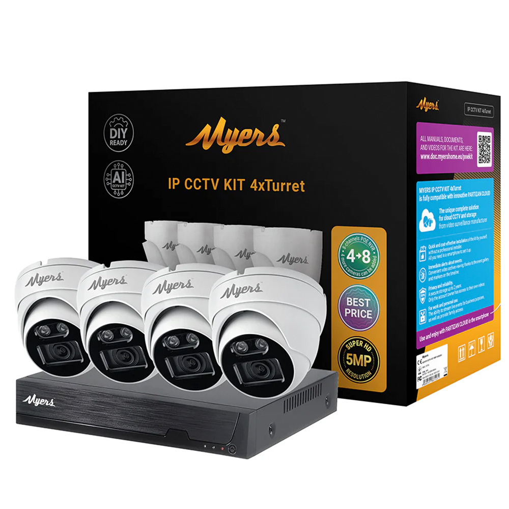 5 МП IP-комплект відеоспостереження Myers 8CH KIT 8xTurret
