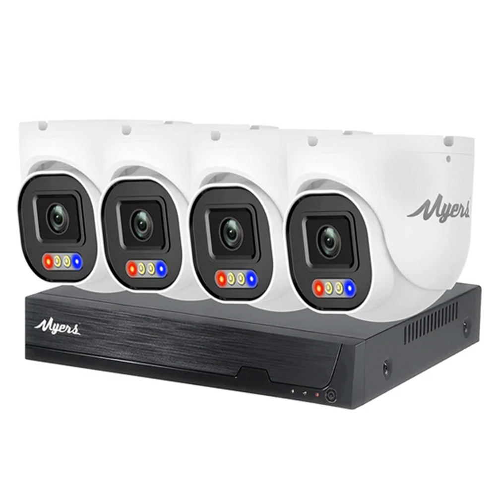 8 МП (4K) IP-комплект відеоспостереження Myers 8CH KIT 4xTurret FADA