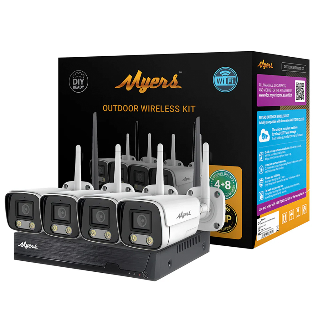 3 МП IP-комплект відеоспостереження Myers 8CH WI-FI KIT 4xBullet