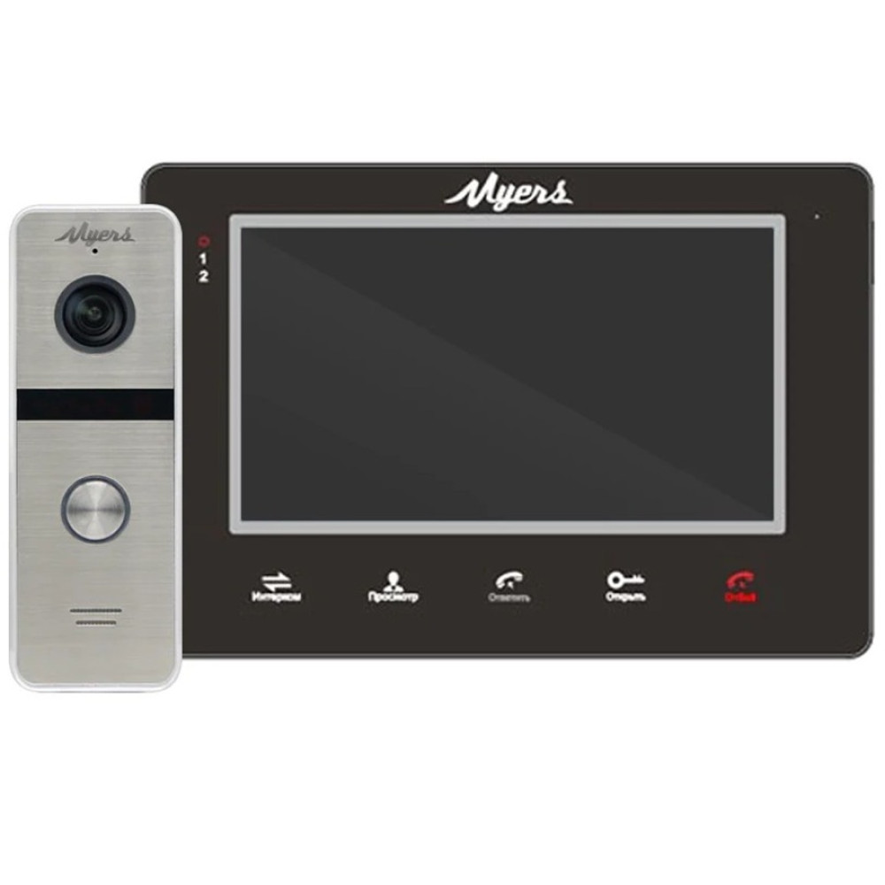 Комплект домофона Myers M-72SD Black + D-300S HD