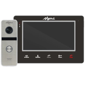 Комплект домофона Myers M-72SD Black + D-300S HD